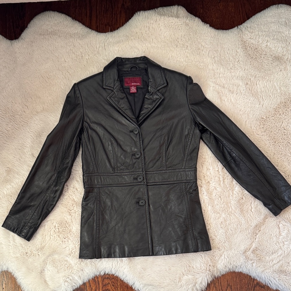 Merona Classic Black Leather Jacket
